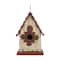 Glitzhome® Tall White & Red Distressed Wood Bird House